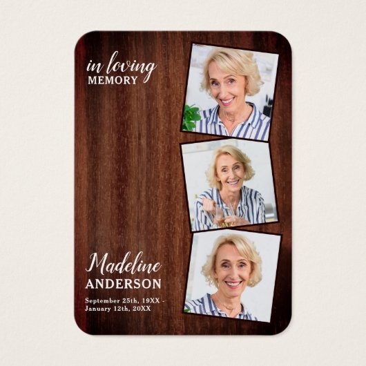 葬儀3素朴写真記念祈りの言葉カード (正面)