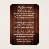 葬儀3素朴写真記念祈りの言葉カード (裏面)