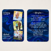 葬儀3 Photo Blue Marble Memorial祈りの言葉カード (正面&裏面)