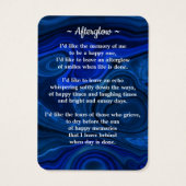 葬儀3 Photo Blue Marble Memorial祈りの言葉カード (裏面)