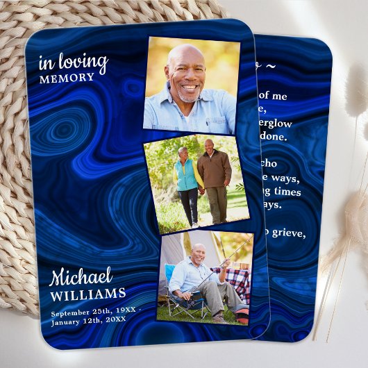 葬儀3 Photo Blue Marble Memorial祈りの言葉カード