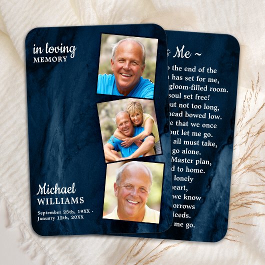 葬儀3 Photo Blue Marble Memorial祈りの言葉カード