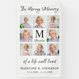 葬儀8パーソナライズされた写真コラージュ記念 横断幕