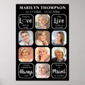 葬儀8写真コラージュ記念引用文 ポスター (正面)