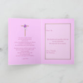 葬儀「ありがとう」ピンク色の宗教フローラ サンキューカード (内部)