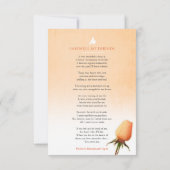 葬儀 オレンジ色のバラの写真 追悼詩 (裏面)