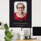 葬儀 ブラック フィリグリー 装飾的な写真フレーム ポスター (ホームオフィス)