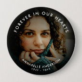 葬儀/メモリアル愛の記憶カスタム文字&写真 缶バッジ (正面)