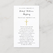 葬儀 哀悼 フォト メモリアル 祈り カード (裏面)