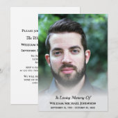 葬儀 思い出の カスタム フォト 哀悼 追悼記念 招待状 (正面/裏面)