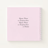 葬儀，愛する思い出，淡い色のピンク，名前日付 ノートブック (裏面)