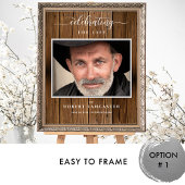 葬儀　歓迎　写真　素朴な木の看板 ポスター