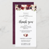 葬儀、死別、悔やみや弔慰·ブルゴーニュフローラ サンキューカード (正面/裏面)