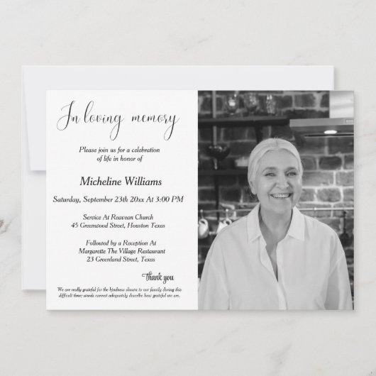 葬儀、法要、生活お祝い 招待状 (正面)