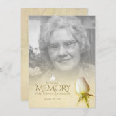 葬儀 白いバラの写真 追悼詩 (正面/裏面)