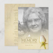 葬儀 白いバラの写真 追悼 詩 (正面/裏面)