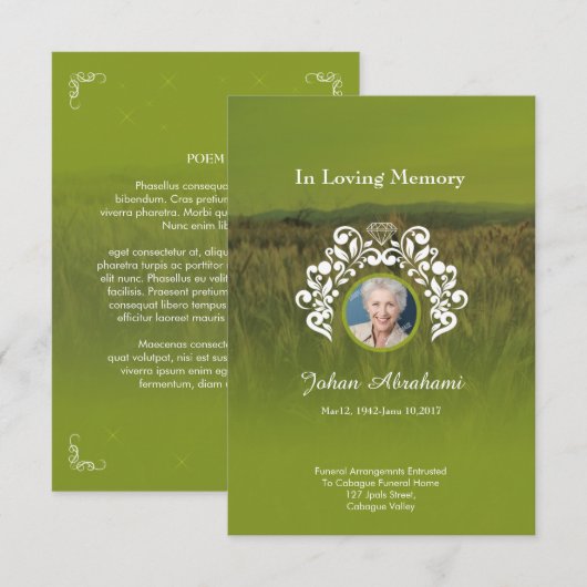 葬儀 祈念カード 招待状 (正面/裏面)