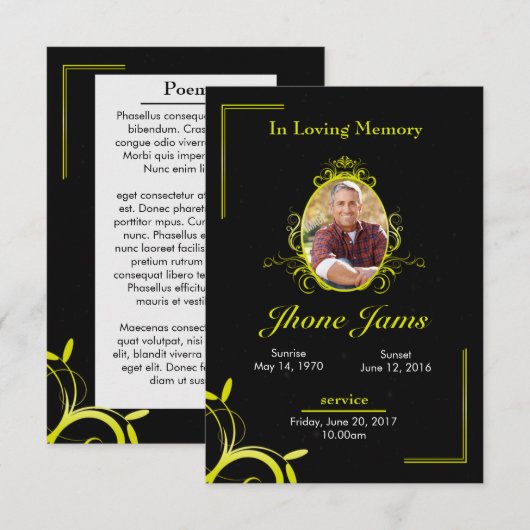 葬儀 祈祷 カード (正面/裏面)