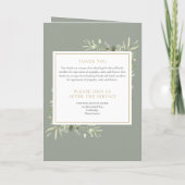 葬儀 緑のメモリアル オーダー オブ サービス 折りたたみ式 プログラム (裏面)