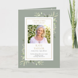 葬儀 緑のメモリアル オーダー オブ サービス 折りたたみ式 プログラム