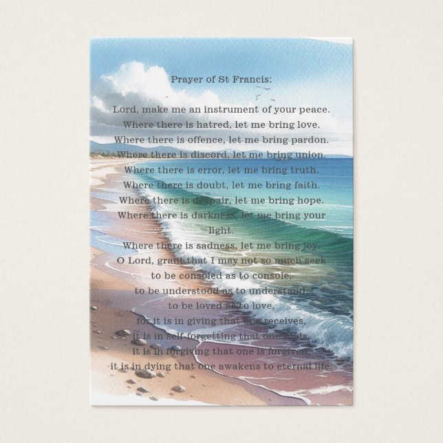 葬儀/聖フランシス祈りの言葉 (正面)