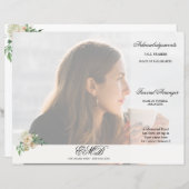 葬儀 花 エレガント 写真 式次第 (正面/裏面)