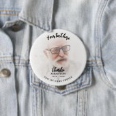 葬儀/記念モダン文字カスタム写真の献上品 缶バッジ (インサイチュ)