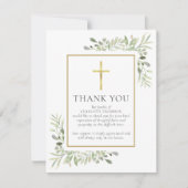 葬儀 記念 緑のキリスト教 フォト サンキューカード (正面)