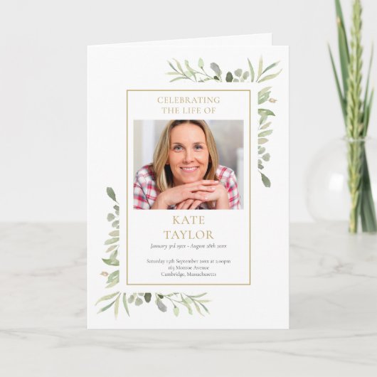 葬儀 記念 順序 写真 緑  プログラム (正面)