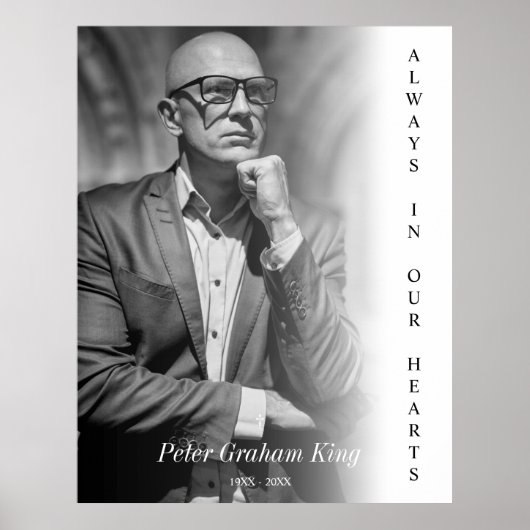 葬儀 追悼式 黒白 写真 ポスター (正面)