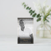 葬儀 追悼 ブラック ホワイト フォト 祈り カード (スタンド正面)