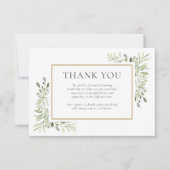 葬儀 追悼 水彩 花イラスト フォト サンキューカード (正面)