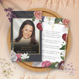 葬儀 追悼 花の写真 祈りのカード 名刺