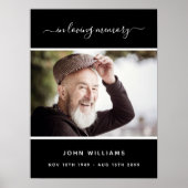 葬儀 黒の写真 追悼 歓迎 ポスター (正面)