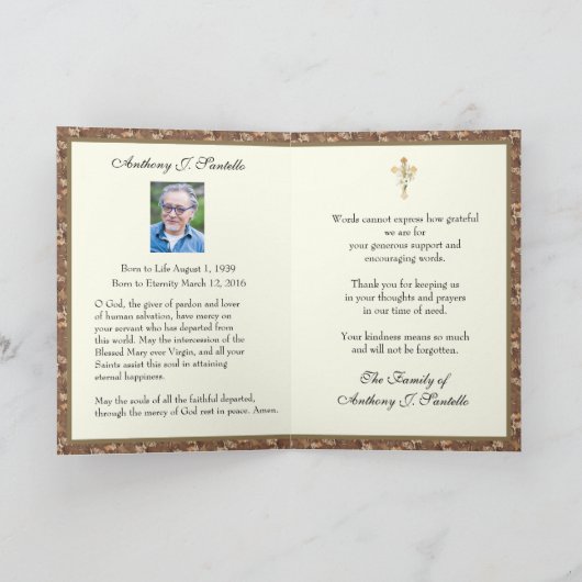 葬式お祝いの人生ありがとう宗教 サンキューカード (内部)