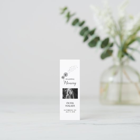 葬式しおりテンプレート、葬儀記念カード スキニー名刺 (スタンド正面)