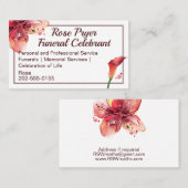 葬式のお祝いユリの花 名刺 (正面/裏面)