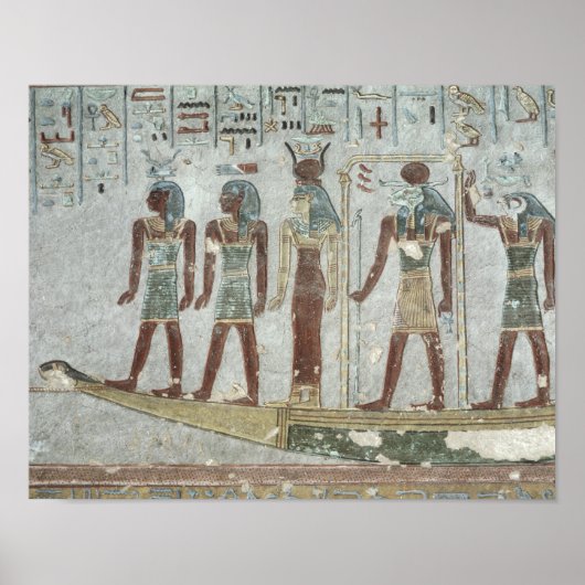 葬式のバークでKhnumを描いたレリーフ、 浮き彫り ポスター (正面)
