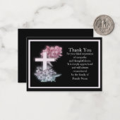 葬式の後で花を交差させるサンキューカード ノートカード (正面/裏面インサイチュ)