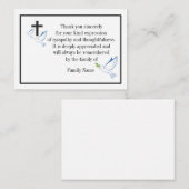 葬式の後に鳩と十字を交わすサンキューカード ノートカード (正面/裏面)