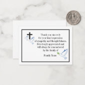 葬式の後に鳩と十字を交わすサンキューカード ノートカード (正面/裏面インサイチュ)