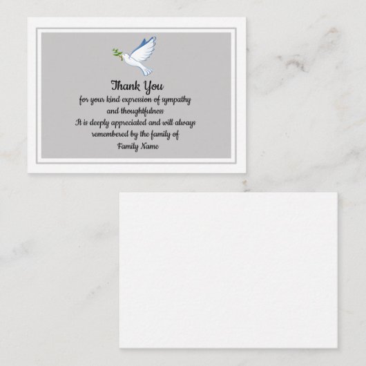 葬式の後飛んでいるで平和をサンキューカード ノートカード (正面/裏面)