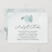 葬式の心感謝してい底的な水の色のハート離れ サンキューカード (正面/裏面)