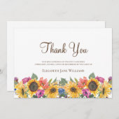 葬式の忌引きヒマワリありがとう サンキューカード (正面/裏面)