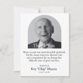 葬式の忌引き白黒サンキューカード サンキューカード (正面)