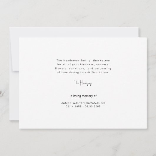 葬式の忌引き秋ありがとう サンキューカード (裏面)