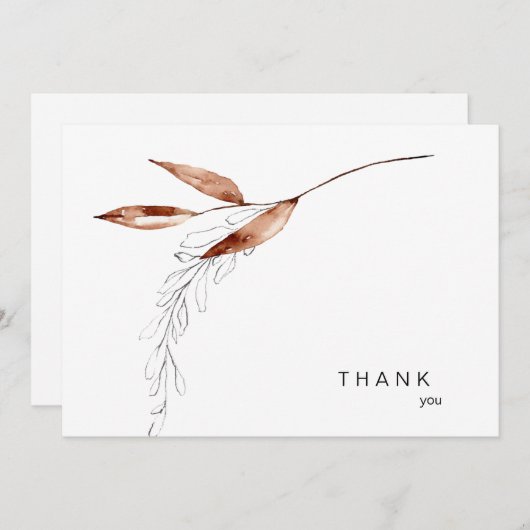 葬式の忌引き秋ありがとう サンキューカード (正面/裏面)