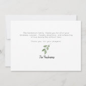 葬式の忌引き秋ACORNSサンキュー サンキューカード (裏面)