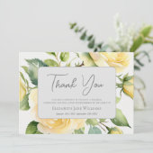 葬式の忌引き黄色のバラ サンキューカード (スタンド正面)