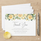 葬式の忌引き黄色のバラ サンキューカード